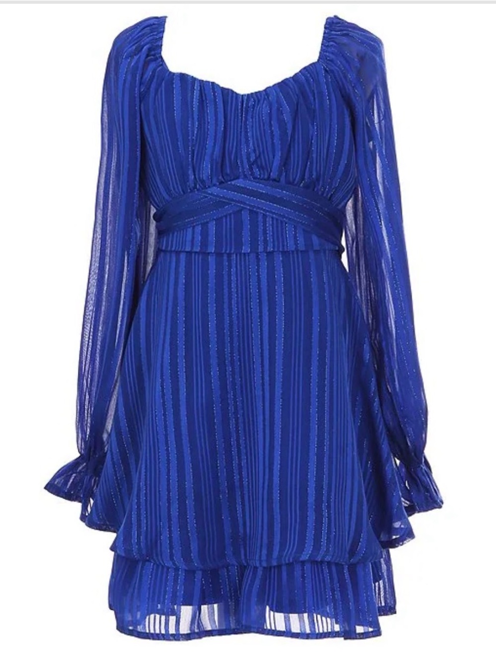Allison & Kelly Girls Lurex Shadow Stripe Dress
